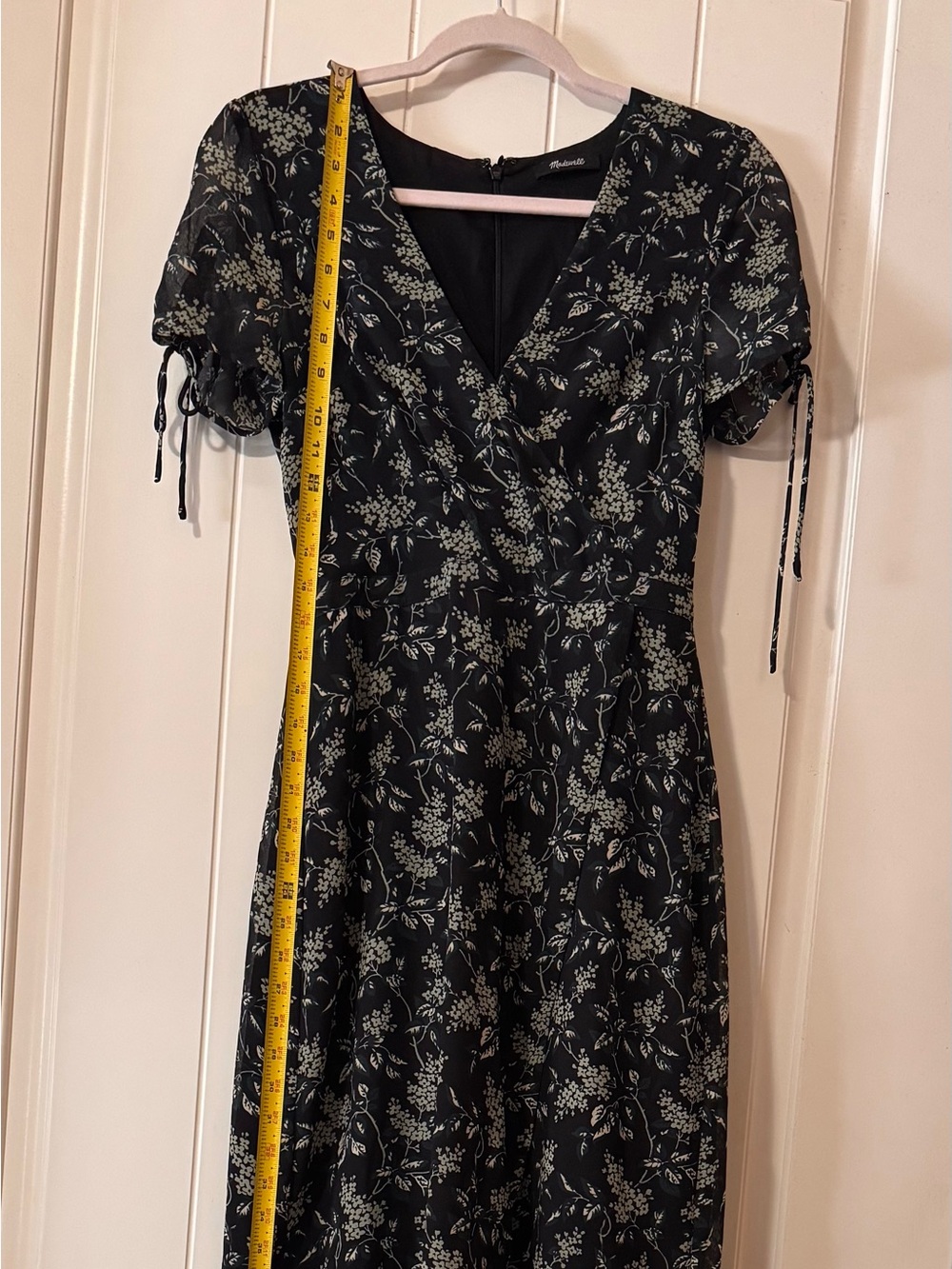 Madewell Black Floral Midi Dress